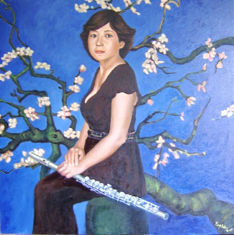 Flute. a portrait of Pings friend, Prof Fun Hu of Bradford University.